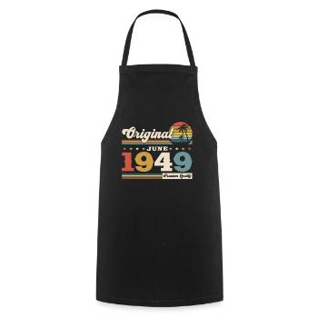 Legend June 1949 Vintage 1949 Birthday 1949 - Cooking Apron - black - Front - AI Model Male 185 dark (185cm)