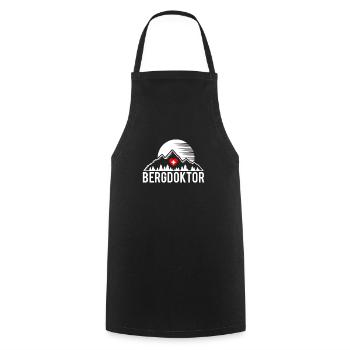 Bergdoktor Berge Alpen Apres Ski Skifahren Boarden - Kochschürze - Schwarz - Vorne - AI Model Male 185 dark (185cm)