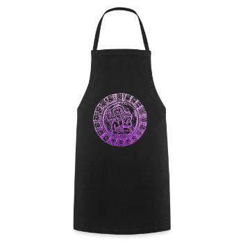 INKA Pyramid Maya Hieroglyphics - Cooking Apron - black - Front - AI Model Male 185 dark (185cm)