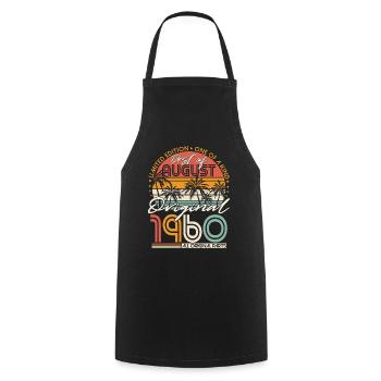Août 1960 Vintage Anniversaire Rétro - Tablier de cuisine - noir - Devant - AI Model Male 185 dark (185cm)