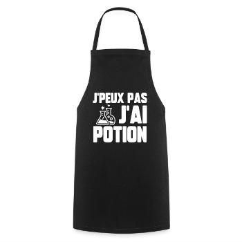 J’peux pas j’ai potion - Tablier de cuisine - noir - Devant - AI Model Male 185 dark (185cm)