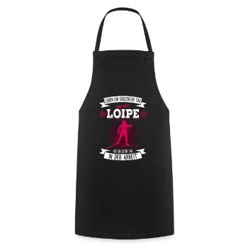 Cooles Langlauf Wintersport Loipe Frauen Geschenk - Kochschürze - Schwarz - Vorne - AI Model Male 185 dark (185cm)