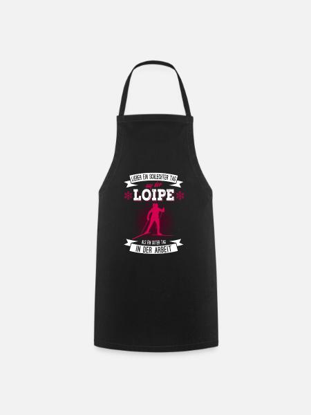 Cooles Langlauf Wintersport Loipe Frauen Geschenk - Kochschürze - Schwarz
