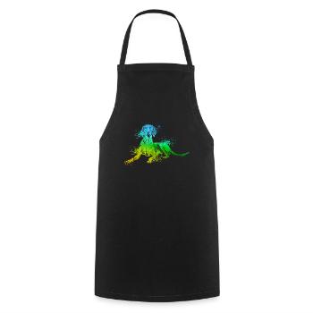 Colorful Magyar Vizsla - Cooking Apron - black - Front - AI Model Male 185 dark (185cm)