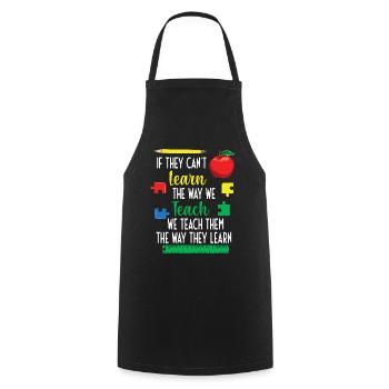 L’école spéciale la façon dont ils apprennent l’éducation spéciale - Tablier de cuisine - noir - Devant - AI Model Male 185 dark (185cm)