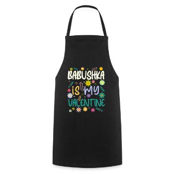 Babushka est mon cadeau de La Saint-Valentin Saint-Valentin - Tablier de cuisine - noir - Devant - AI Model Male 185 dark (185cm)