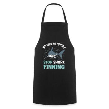No Fins No Future Stop Shark Finning - Kochschürze - Schwarz - Vorne - AI Model Male 185 dark (185cm)