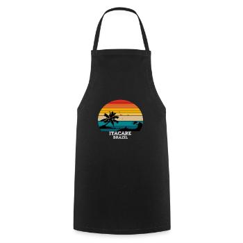 Itacaré Bahia Beach - Cooking Apron - black - Front - AI Model Male 185 dark (185cm)