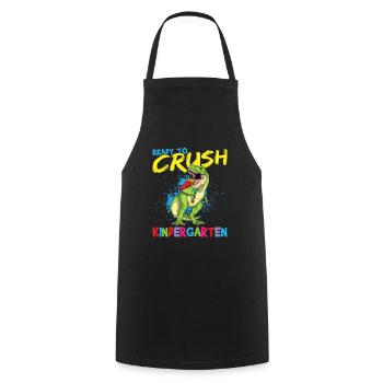 Ready To Crush Kindergarten Pre-K School T-Rex - Tablier de cuisine - noir - Devant - AI Model Male 185 dark (185cm)