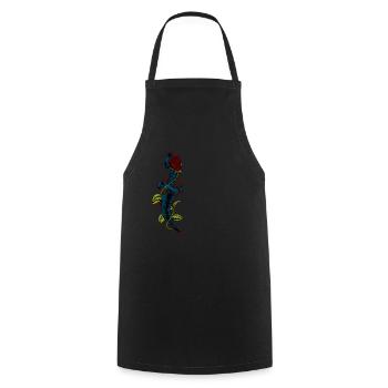 Poignard sanglant vintage à la rose - Tablier de cuisine - noir - Devant - AI Model Male 185 dark (185cm)