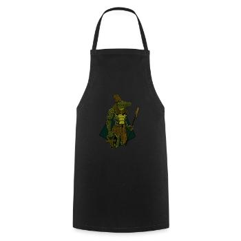 Le dieu égyptien Sobek - Tablier de cuisine - noir - Devant - AI Model Male 185 dark (185cm)