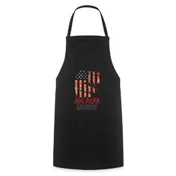 Patriotic Big papa Dinosaur - Cooking Apron - black - Front - AI Model Male 185 dark (185cm)