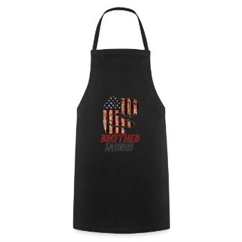 Frère patriotique Dinosaure - Tablier de cuisine - noir - Devant - AI Model Male 185 dark (185cm)