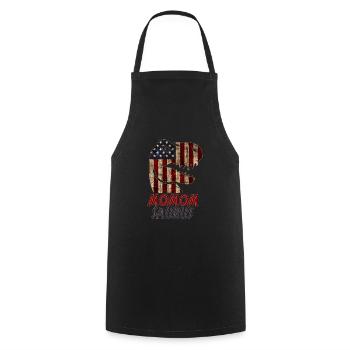 Patriotic Momom Dinosaur - Cooking Apron - black - Front - AI Model Male 185 dark (185cm)