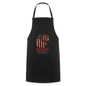 Dinosaure Patriotique Queenie - Tablier de cuisine - noir - Devant - AI Model Male 185 dark (185cm)