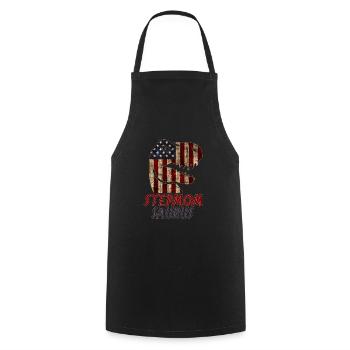 Patriotic Stepmom Dinosaur - Cooking Apron - black - Front - AI Model Male 185 dark (185cm)