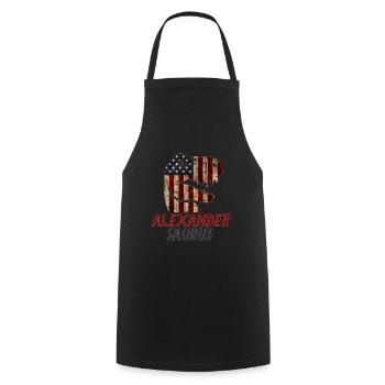 Patriotic Alexander Dinosaur Alexandersaurus - Cooking Apron - black - Front - AI Model Male 185 dark (185cm)