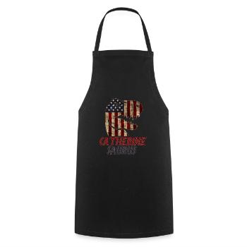 Patriotic Catherine Dinosaur Catherinesaurus - Cooking Apron - black - Front - AI Model Male 185 dark (185cm)