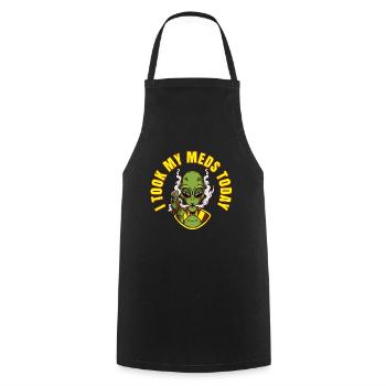 I Took My Meds Today - Cooking Apron - black - Front - AI Model Male 185 dark (185cm)