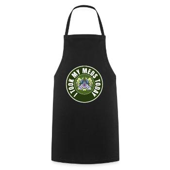 I Took My Meds Today - Cooking Apron - black - Front - AI Model Male 185 dark (185cm)