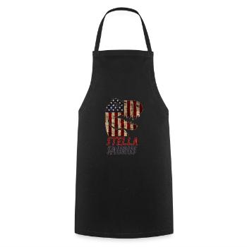 Patriotic Stella Dinosaur Stellasaurus - Cooking Apron - black - Front - AI Model Male 185 dark (185cm)