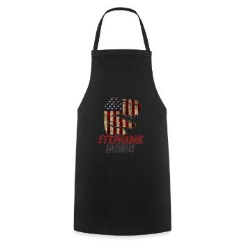 Patriotic Stephanie Dinosaur Stephaniesaurus - Cooking Apron - black - Front - AI Model Male 185 dark (185cm)