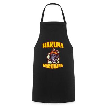 Hakuna Marijuana Drôle De Weed Fumer Pothead THC - Tablier de cuisine - noir - Devant - AI Model Male 185 dark (185cm)