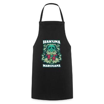 Hakuna Marijuana Funny Weed Smoking Pothead THC - Cooking Apron - black - Front - AI Model Male 185 dark (185cm)