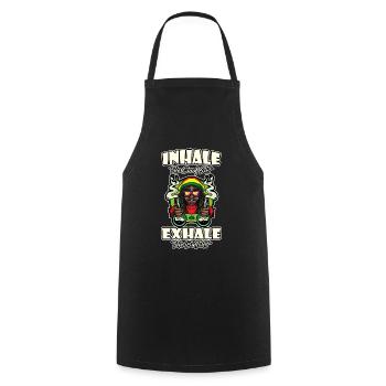 Inhale The Good Shit Exhale The Bullshit 420 Weed - Kochschürze - Schwarz - Vorne - AI Model Male 185 dark (185cm)