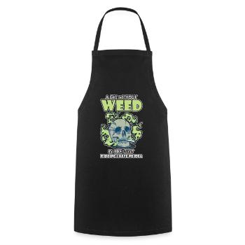A Day Without Weed Is Like Cannabis Weed Smoking - Cooking Apron - black - Front - AI Model Male 185 dark (185cm)