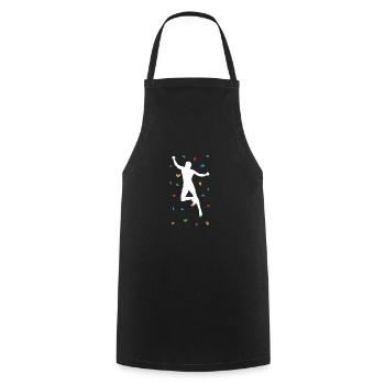 Rock Climbing Bouldering Wall Climber - Cooking Apron - black - Front - AI Model Male 185 dark (185cm)