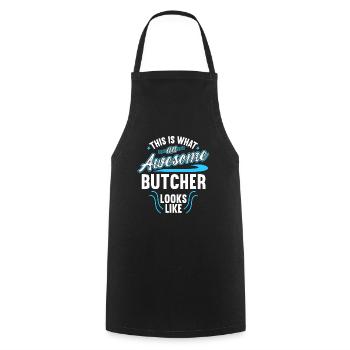 This Is What An Awesome Butcher Looks Like - Cooking Apron - black - Front - AI Model Male 185 dark (185cm)