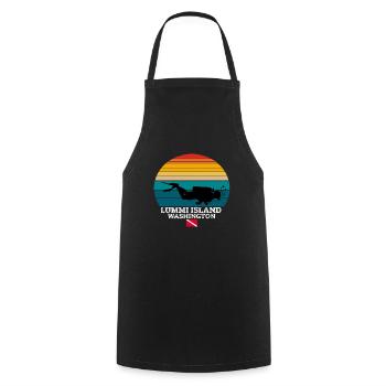 Lummi Island US Island Diving - Cooking Apron - black - Front - AI Model Male 185 dark (185cm)