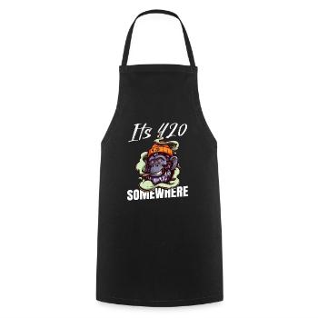 It's 420 Somewhere Cannabis Weed Smoking THC Ganja - Cooking Apron - black - Front - AI Model Male 185 dark (185cm)