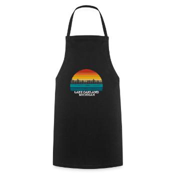 Lake Oakland Michigan - Cooking Apron - black - Front - AI Model Male 185 dark (185cm)