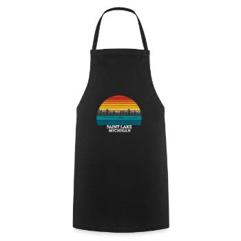 Paint Lake Michigan - Tablier de cuisine - noir - Devant - AI Model Male 185 dark (185cm)