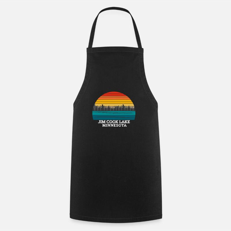 Jim Cook Lake Minnesota - Cooking Apron - black