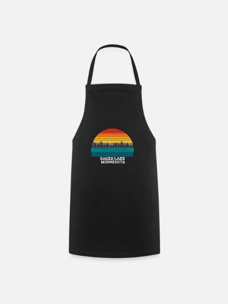 Lac Sager Minnesota (États-Unis) - Tablier de cuisine - noir