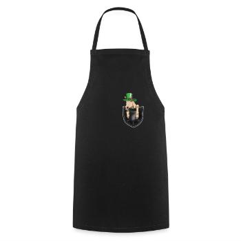 Drôle de cheval Cadeau de fête de la Saint-Patrick - Tablier de cuisine - noir - Devant - AI Model Male 185 dark (185cm)