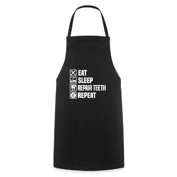 Manger SLeep Réparation des dents Répéter Cadeau Dentiste - Tablier de cuisine - noir - Devant - AI Model Male 185 dark (185cm)