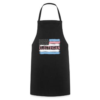US Pride Lineman Electronics Technician Idée cadeau - Tablier de cuisine - noir - Devant - AI Model Male 185 dark (185cm)