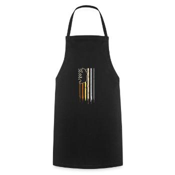 Schwuler Vati-Stolz-Bär patriotisches US-Flaggen-Geschenk - Kochschürze - Schwarz - Vorne - AI Model Male 185 dark (185cm)