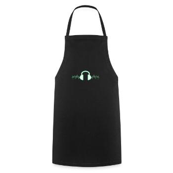 Edm Rave Heartbeat ECG Headphone Gift - Cooking Apron - black - Front - AI Model Male 185 dark (185cm)