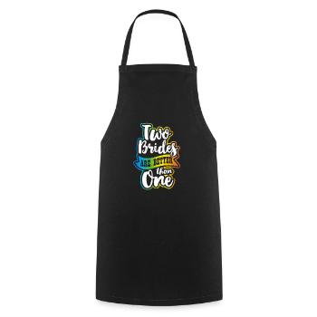 Lesbian Couple Two Brides Better Than One Gift - Cooking Apron - black - Front - AI Model Male 185 dark (185cm)