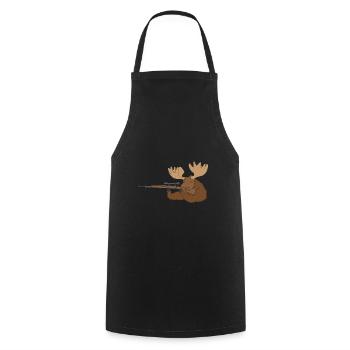 Elk Hunting Elk Shooting Rifle Gift - Cooking Apron - black - Front - AI Model Male 185 dark (185cm)