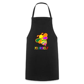 Bee Yourself Lesbeean Lesbian Gift - Cooking Apron - black - Front - AI Model Male 185 dark (185cm)