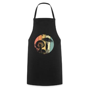 Mushroom Picker Mushrooms - Cooking Apron - black - Front - AI Model Male 185 dark (185cm)