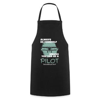 Pilot - Kochschürze - Schwarz - Vorne - AI Model Male 185 dark (185cm)