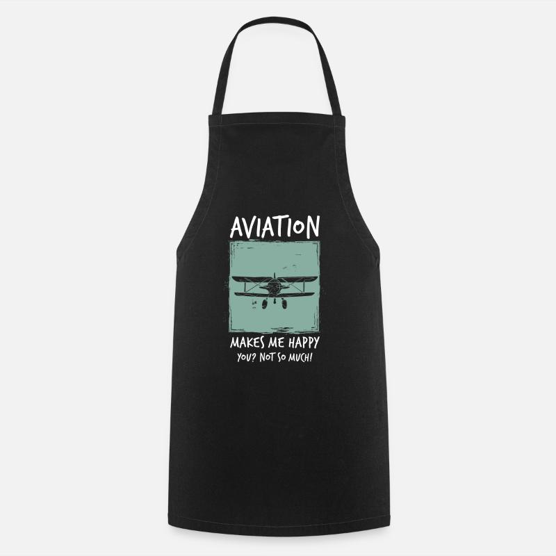 Airplane - Cooking Apron - black