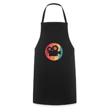 Filmmaker Vintage Retro Camera Gift - Cooking Apron - black - Front - AI Model Male 185 dark (185cm)